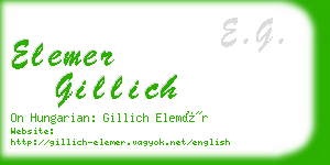 elemer gillich business card